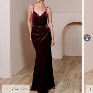 Rory Velvet Dress from Revelry - Burgundy